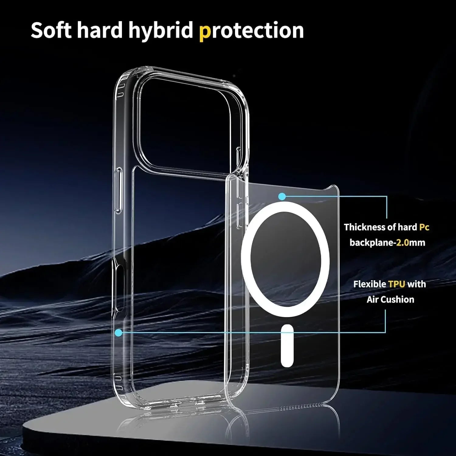 BAPPSUS Magnetic Transparent Phone Case for iPhone 17 Pro / Pro Max / Air | MagSafe Compatible Clear Acrylic Cover