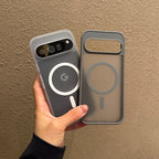 Google Pixel 9A / 9 Pro XL / 10 / 10 Pro Case | Transparent Magnetic MagSafe Wireless Charging Slim Matte Cover with Stand Holder