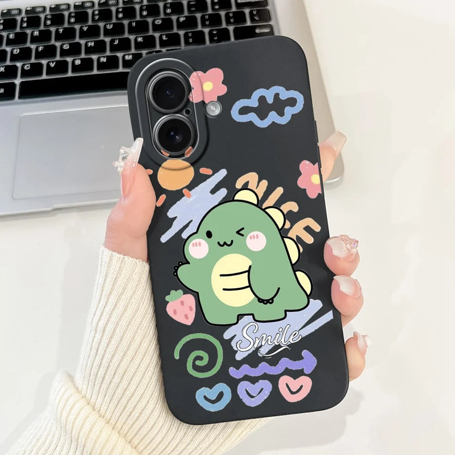 iPhone 17 Series Cartoon Soft Silicone Case | Shockproof, Anti-Fingerprint & Dustproof