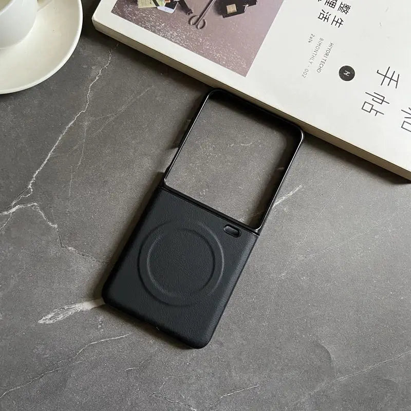 Luxury PU Leather Case for Samsung Galaxy Z Flip 7 | Magnetic & Wireless Charging Compatible