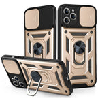 Magnetic Dual-Layer Phone Case with Ring & Kickstand | Anti-Scratch & Dustproof for iPhone