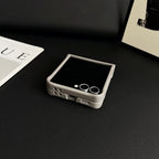 Samsung Galaxy Z Flip 7 Case | Hard Carbon Fiber Magnetic Ring Stand Full-Coverage Protective Case