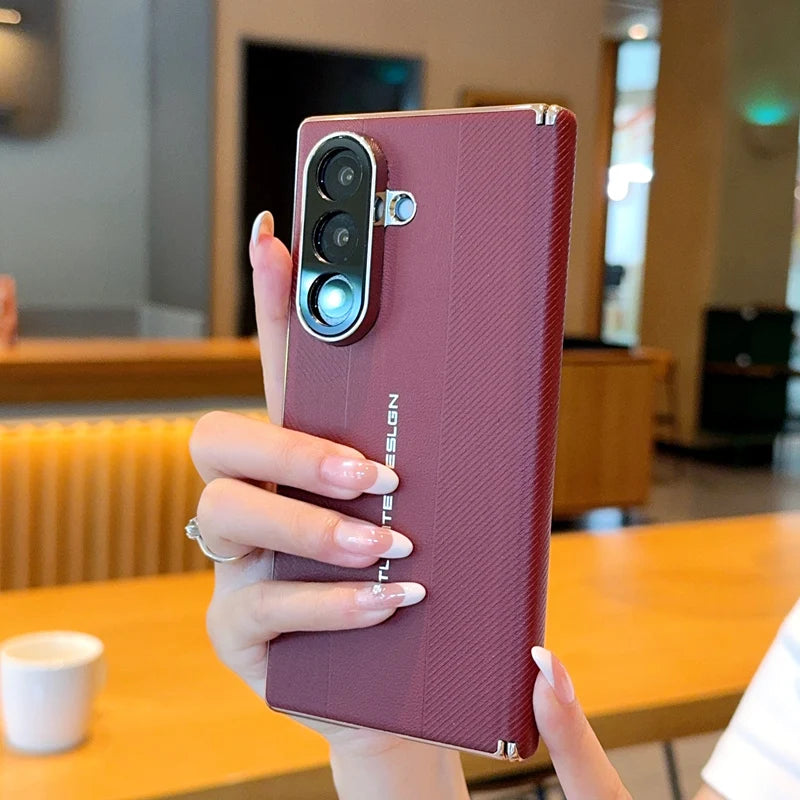 Samsung Galaxy Z Fold 7 Case | Luxury Plating Hard PU Full-Coverage Protective Back Cover