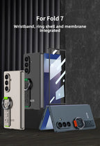 Samsung Galaxy Z Fold 7 Case | Hard Full-Coverage Protective Back Cover with Wrist Strap
