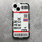 Plane Ticket Travel iPhone Case | Customizable Full-Coverage Shockproof Soft Silicone Cover