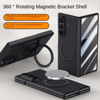 Luxury PU Leather Full-Coverage Case for Samsung Galaxy Z Fold 7 | Magnetic Ring Stand & Magsafe Compatible