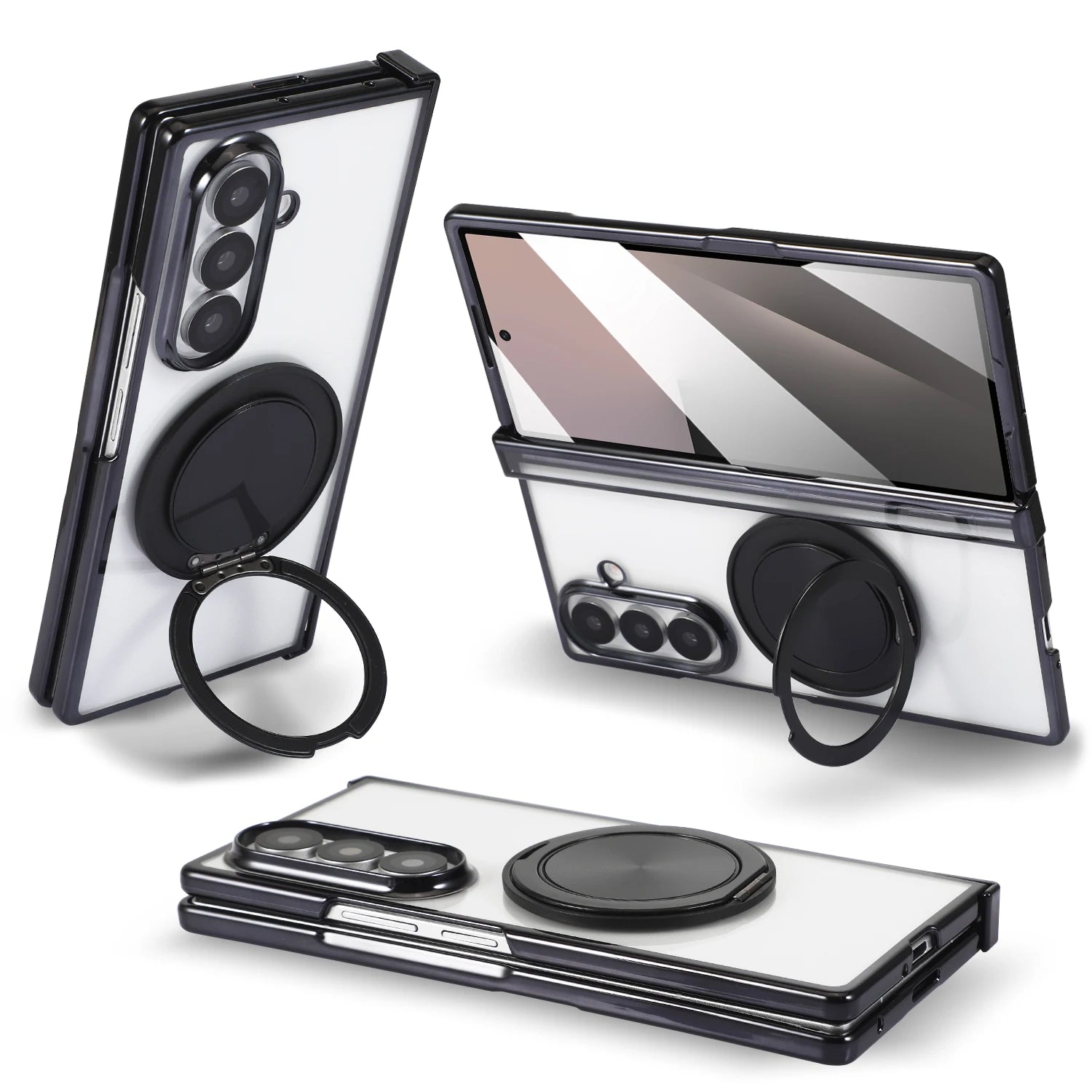 Samsung Galaxy Z Fold 7 Case | Hard PC Magnetic Full-Coverage Protective Case with Stand Holder