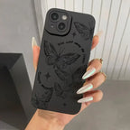 Butterfly Printed Full-Coverage Soft Silicone iPhone Case | Shockproof, Anti-Scratch & Non-Slip