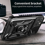 Magnetic Dual-Layer Phone Case with Ring & Kickstand | Anti-Scratch & Dustproof for iPhone