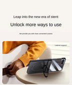 Luxury Full-Coverage Hard Case with Magnetic Ring Stand for Samsung Galaxy Z Flip 7 | Magsafe Compatible