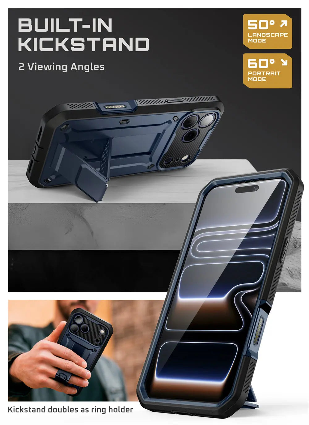 Rugged SUPCASE Full-Coverage iPhone 17 Pro Case | Shockproof with Holster & Kickstand