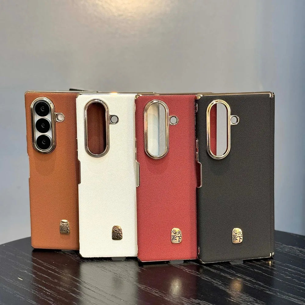 Samsung Galaxy Z Fold 7 Case | Luxury PU Leather Full-Coverage Protective Back Cover