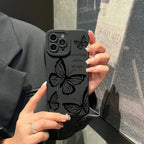 Butterfly Printed Full-Coverage Soft Silicone iPhone Case | Shockproof, Anti-Scratch & Non-Slip