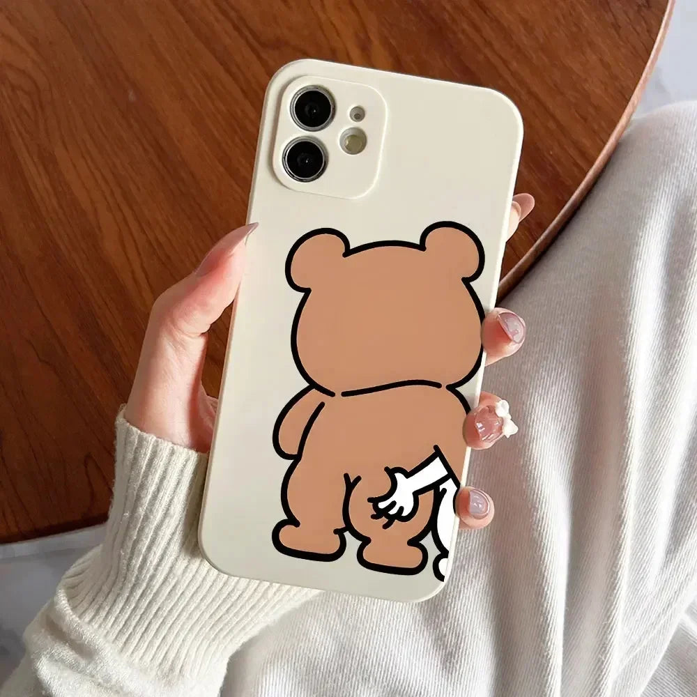 Full-Coverage Cartoon & Animal Silicone Phone Case | Shockproof & Water-Resistant for iPhone