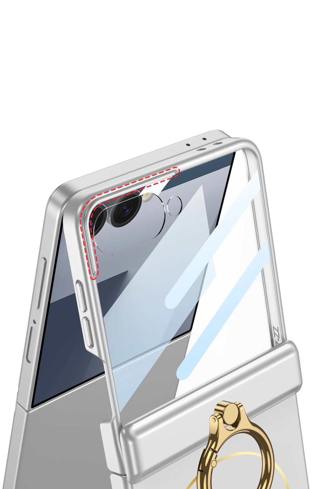 Samsung Galaxy Z Flip 7 Case | Hard Full-Coverage Protective Case with Ring, Middle Hinge & Magnetic Wireless Charging  📱 Short Descriptio