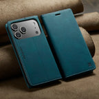 Retro PU Leather Wallet Phone Case | Magnetic Flip, Card & Cash Slot, Shockproof for iPhone