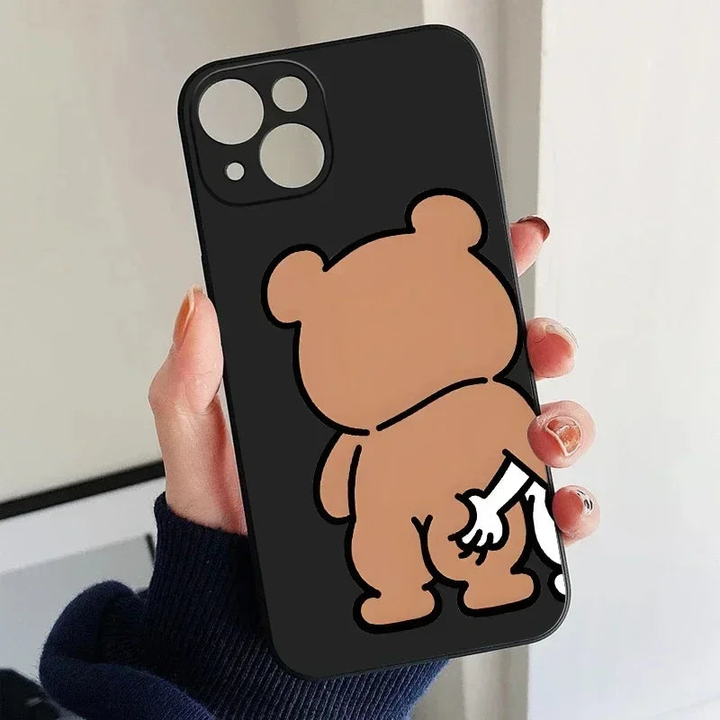 Full-Coverage Cartoon & Animal Silicone Phone Case | Shockproof & Water-Resistant for iPhone