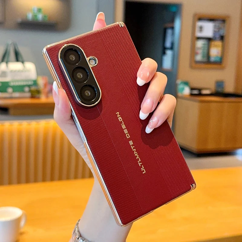 Samsung Galaxy Z Fold 7 Case | Luxury Plating Hard PU Full-Coverage Protective Back Cover