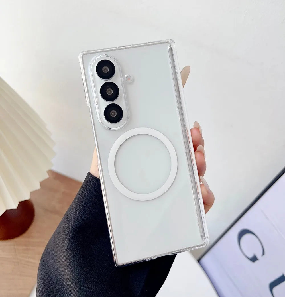 Samsung Galaxy Z Fold 7 Case | Hard Transparent Magnetic Full-Coverage Protective Back Cover