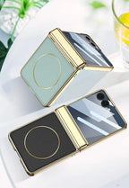 Samsung Galaxy Z Flip 7 Case | Luxury PU Leather Magnetic Full-Coverage Protective Back Cover