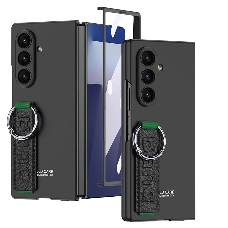 Samsung Galaxy Z Fold 7 Case | Hard Full-Coverage Protective Back Cover with Wrist Strap