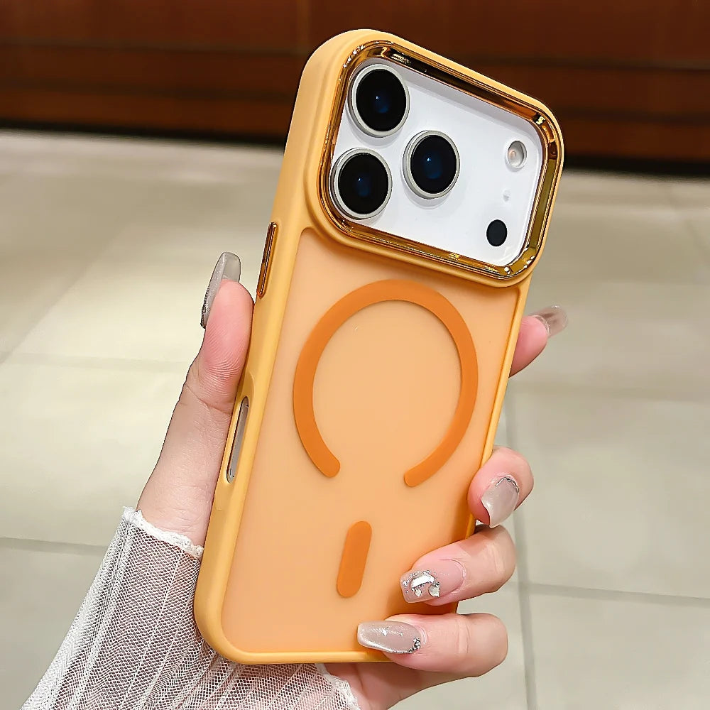 Translucent Matte Magnetic Case for iPhone 12–17 Series | MagSafe Compatible Camera Protection Cover