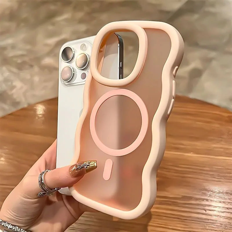 Cute Candy Wave Matte iPhone Case | MagSafe Wireless Charging Compatible