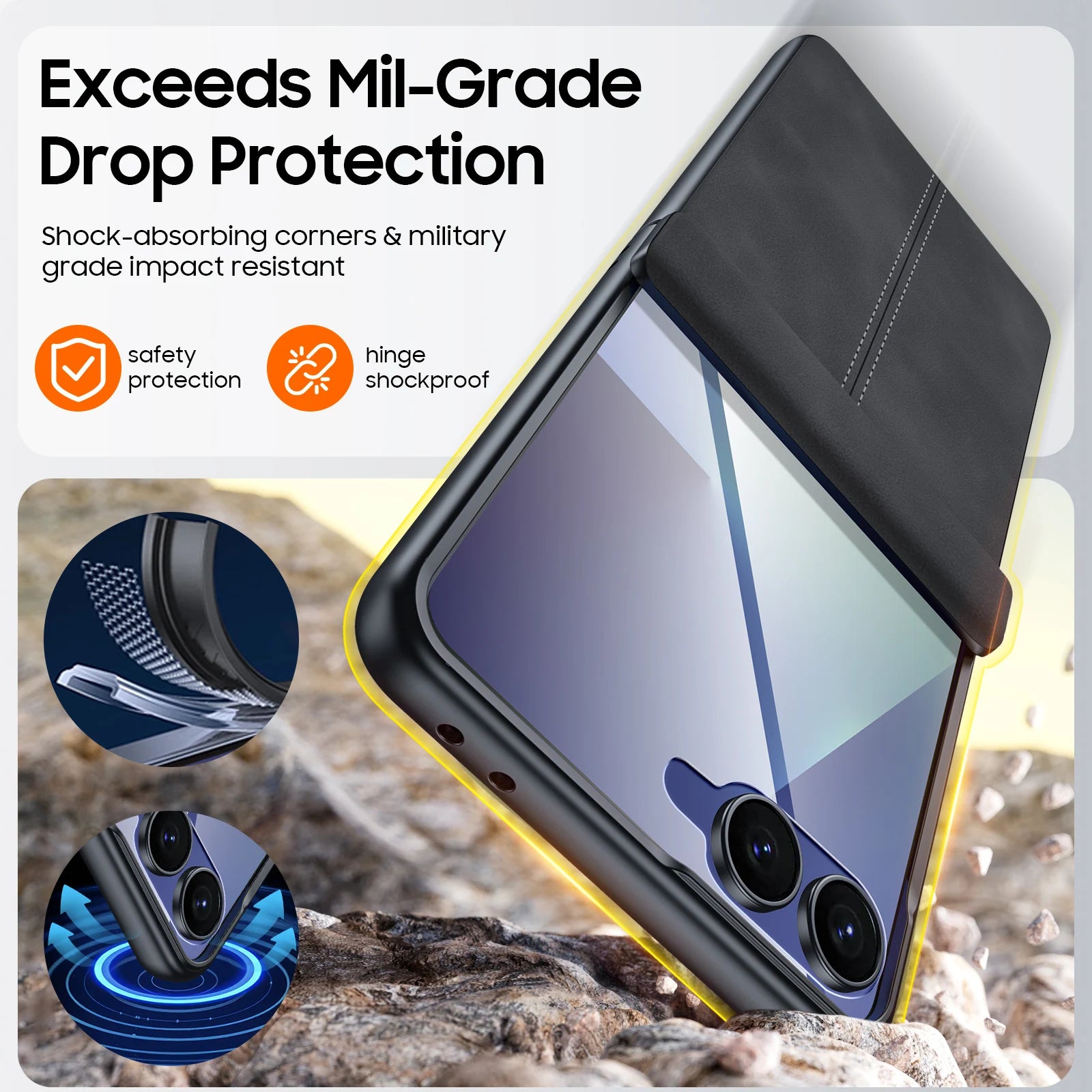 Samsung Galaxy Z Flip 7 Case | Luxury PU Leather Full-Coverage Protective Back Cover