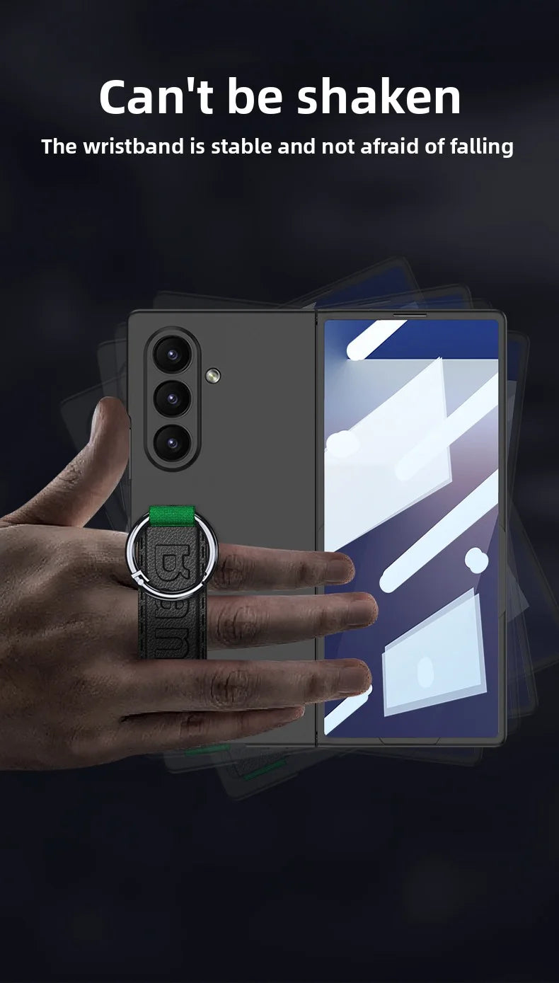 Samsung Galaxy Z Fold 7 Case | Hard Full-Coverage Protective Back Cover with Wrist Strap