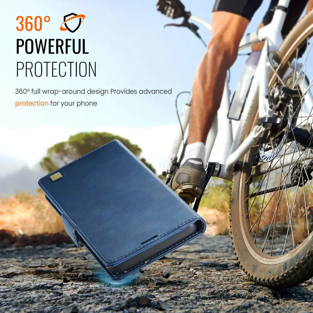 Luxury Magnetic PU Leather Wallet Case with Card & Cash Slots | Shockproof Flip Cover for iPhone