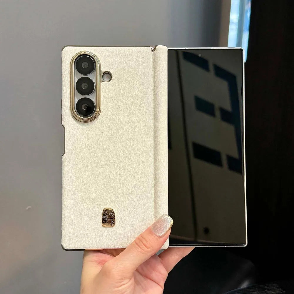 Samsung Galaxy Z Fold 7 Case | Luxury PU Leather Full-Coverage Protective Back Cover