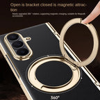 Luxury PU Leather Case for Samsung Galaxy Z Fold 7 | Ring Stand & Magnetic Wireless Charging