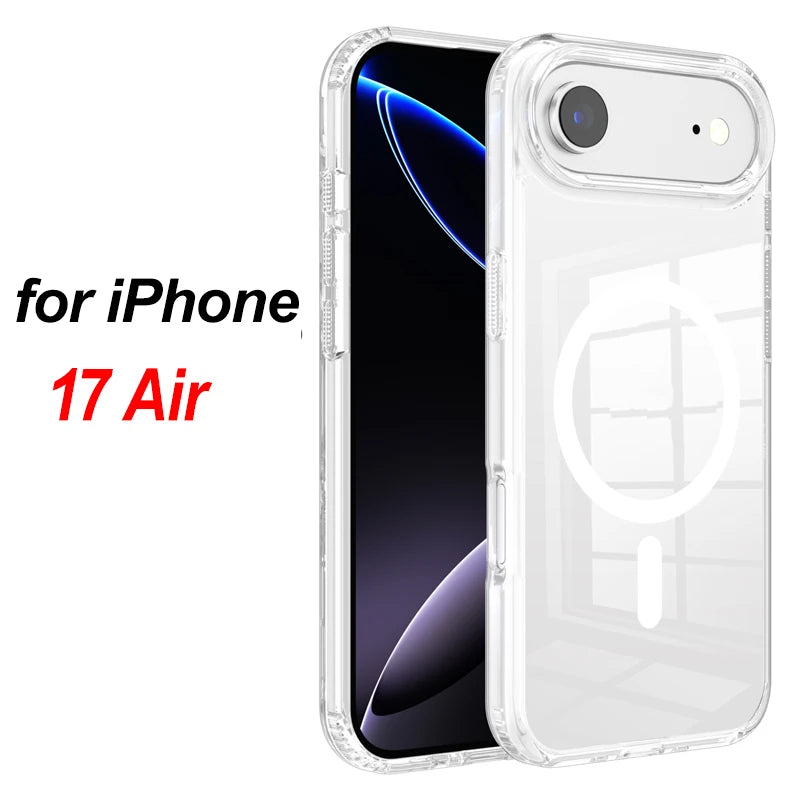 BAPPSUS Magnetic Transparent Phone Case for iPhone 17 Pro / Pro Max / Air | MagSafe Compatible Clear Acrylic Cover