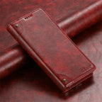 Retro Leather Magnetic Wallet Case with Kickstand | Shockproof & Full Protection for iPhone 16 Series