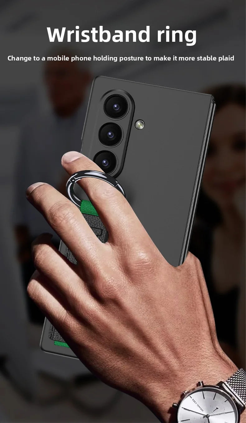 Samsung Galaxy Z Fold 7 Case | Hard Full-Coverage Protective Back Cover with Wrist Strap