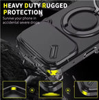 Magnetic Metal & PC+TPU Shockproof Phone Case with Hidden Stand | Anti-Fingerprint & Drop Protection