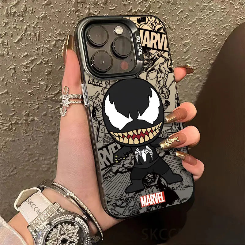 Full-Coverage Cartoon & Written Words Phone Case | Anti-Scratch & Waterproof for iPhone