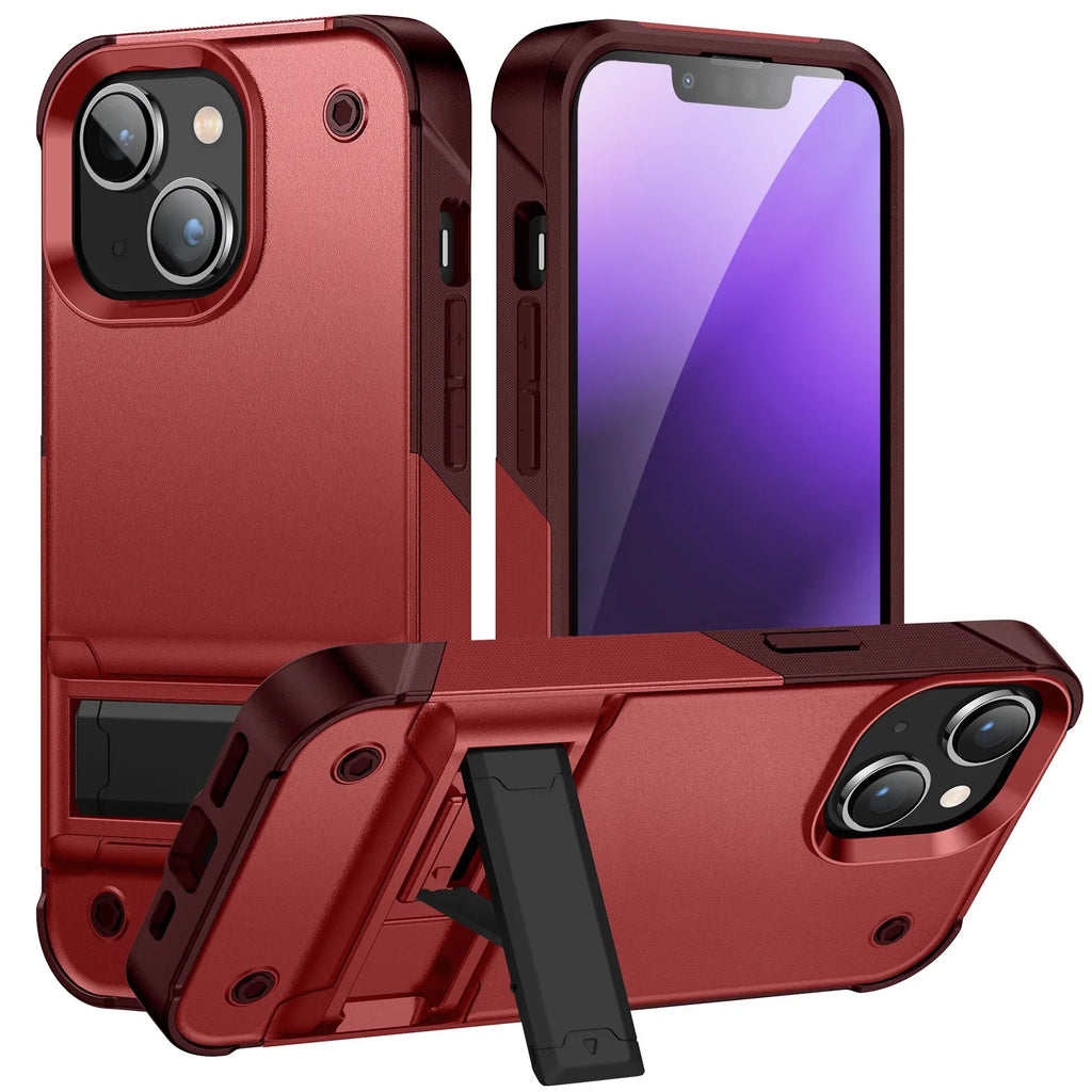 Heavy-Duty Full-Coverage iPhone Case with Kickstand | Dual-Layer, Anti-Scratch & Non-Slip Protection