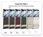 Samsung Galaxy Z Flip 7 Case | Luxury PU Leather Full-Coverage Flip Case with Stand