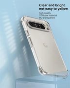 Google Pixel 9 / 9 Pro / 9 Pro XL / 9A / 10 / 10 Pro / 10 Pro XL Case | Clear Slim Soft TPU Half-Wrapped Protective Cover