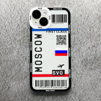 Plane Ticket Travel iPhone Case | Customizable Full-Coverage Shockproof Soft Silicone Cover