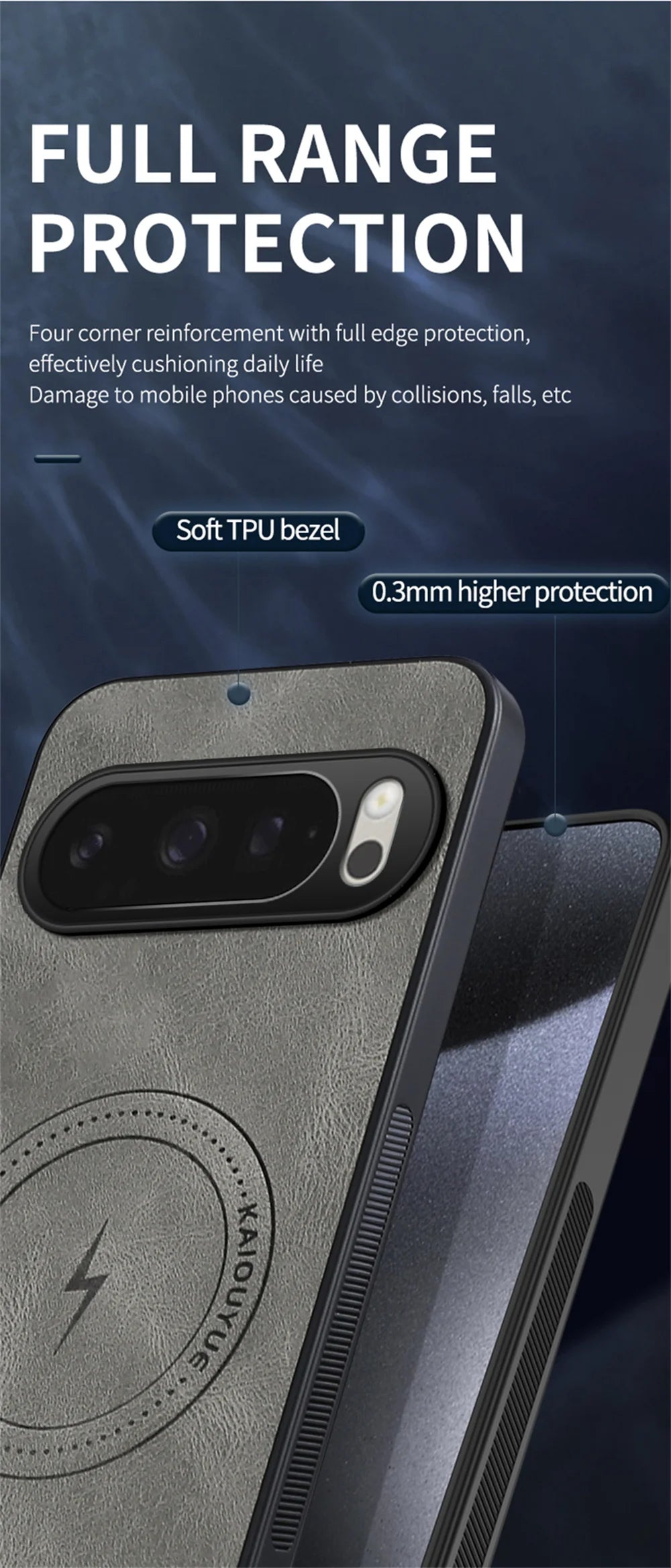 Google Pixel Luxury Classic PU Leather Magnetic Full-Coverage Magsafe Case