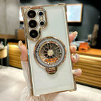 Luxury Magnetic Shockproof Half-Wrapped Case with Ring & Holder | Compatible with Samsung S20-S25 Series