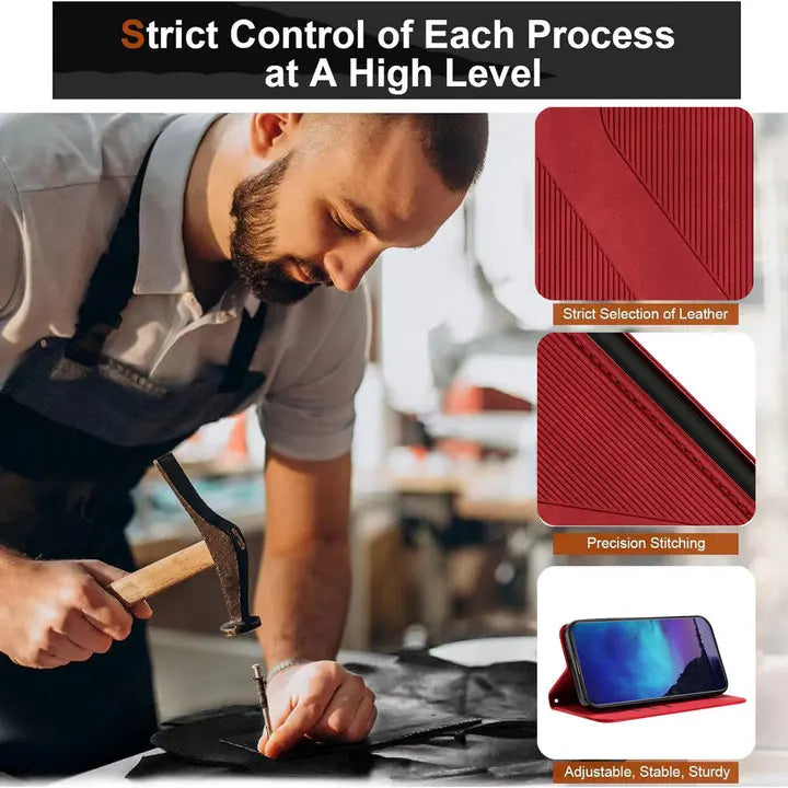 Luxury Magnetic Flip Wallet Phone Case | Shockproof, Anti-Fingerprint & Card Slot for iPhone