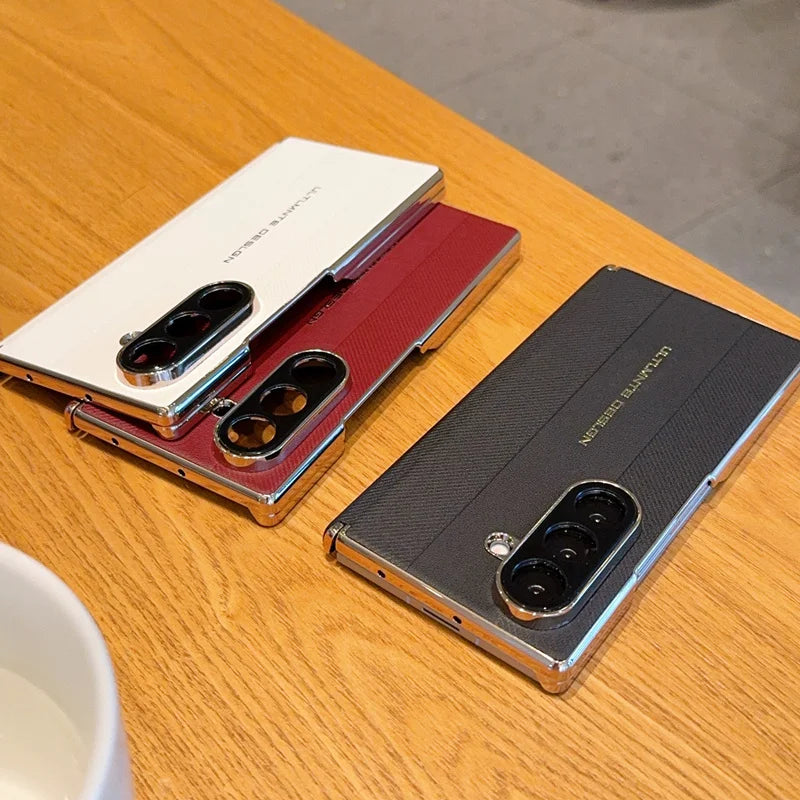 Samsung Galaxy Z Fold 7 Case | Luxury Plating Hard PU Full-Coverage Protective Back Cover