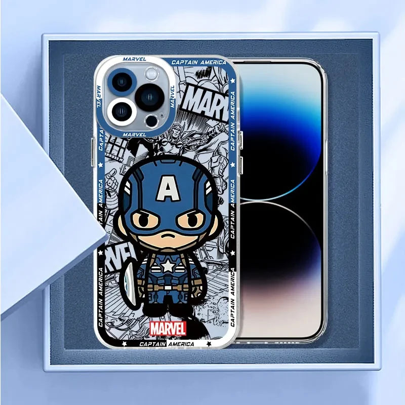 Full-Coverage Transparent Cartoon & Geometric iPhone Case | Waterproof & Anti-Scratch