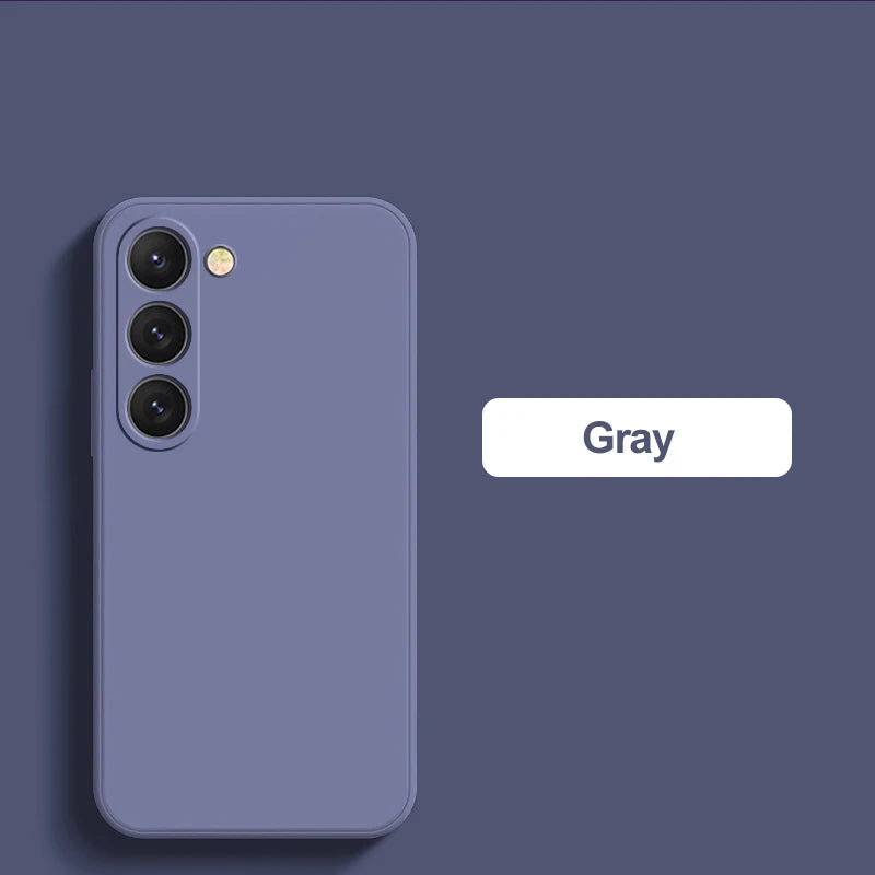 Square Liquid Silicone Soft Case for Samsung Galaxy S22-S25 Ultra | Washable & Lightweight Half-Wrapped Cover