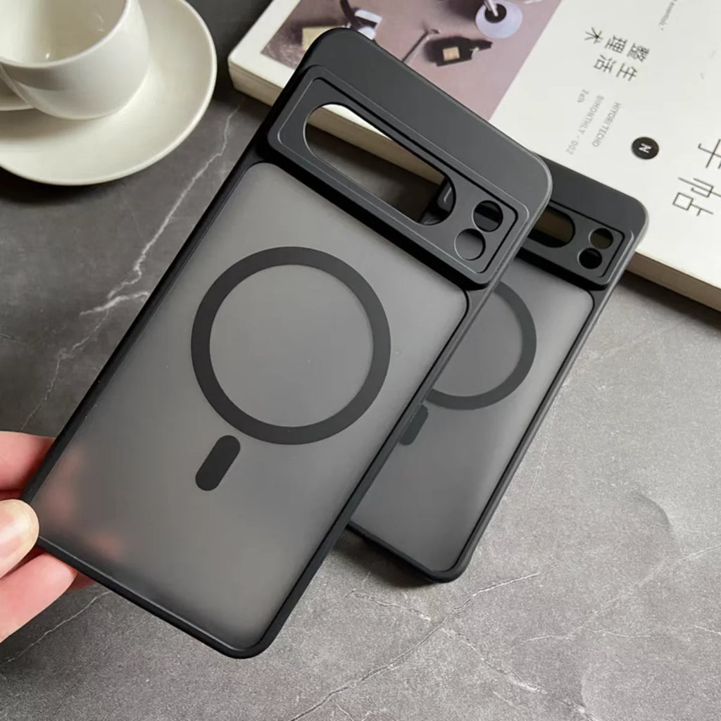 Google Pixel 6 / 6A / 6 Pro / 7 / 7A / 8 / 8A / 8 Pro / 9 / 9A / 9 Pro / 9 Pro XL Case | Matte Translucent Magnetic Wireless Charging Shockproof Half-Wrapped Cover