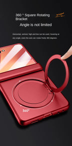 Luxury Full-Coverage Hard Case with Magnetic Ring Stand for Samsung Galaxy Z Flip 7 | Magsafe Compatible