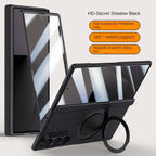 Luxury PU Leather Full-Coverage Case for Samsung Galaxy Z Fold 7 | Magnetic Ring Stand & Magsafe Compatible